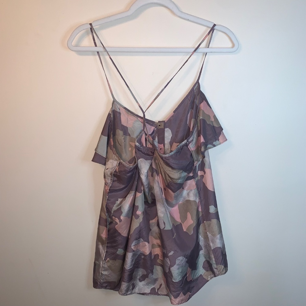 Banana Republic Sleeveless Ruffle Silk Top XL - Picture 2 of 8